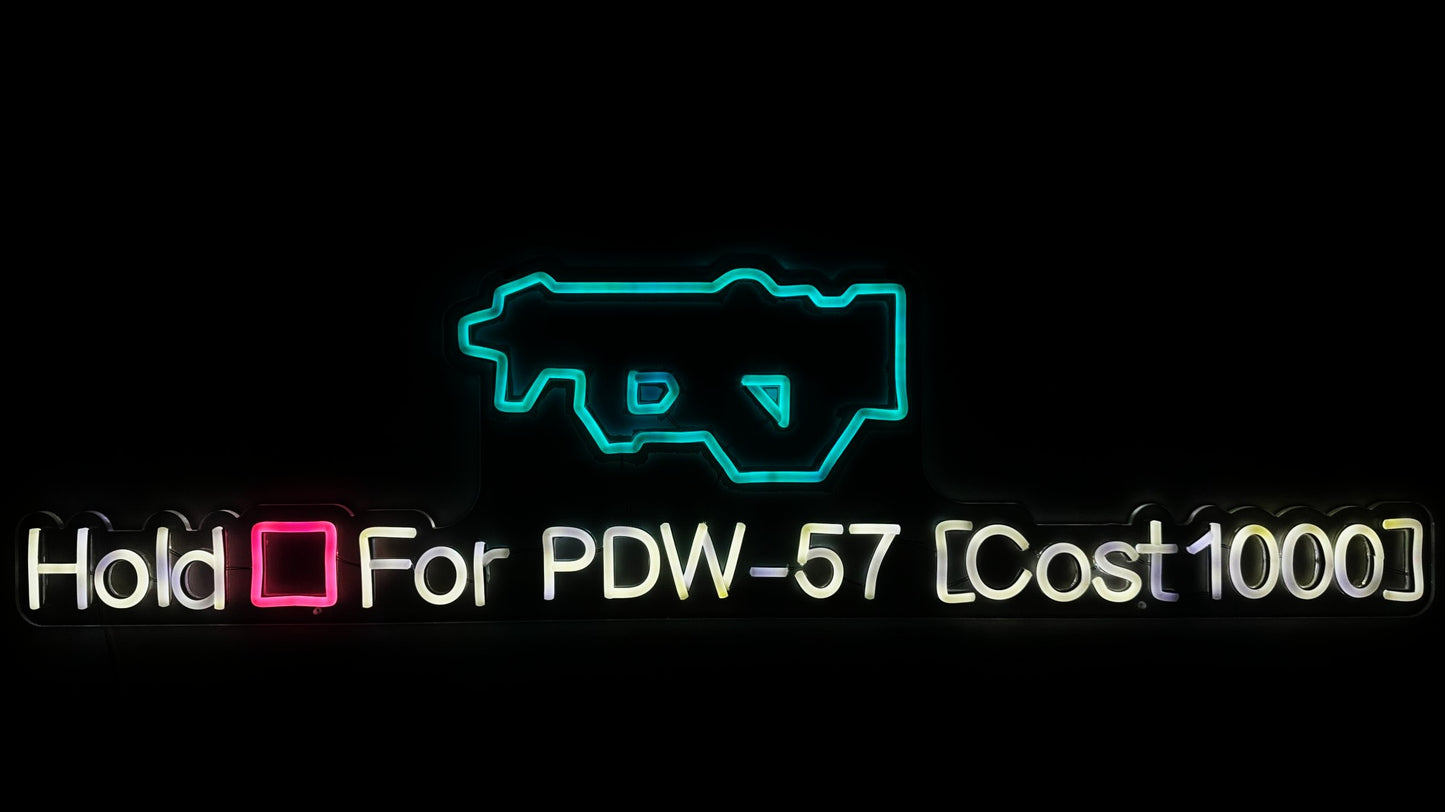 PDW-57 Wall Buy LED Sign ( Black Ops 2 Zombies)