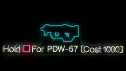 PDW-57 Wall Buy LED Sign ( Black Ops 2 Zombies)