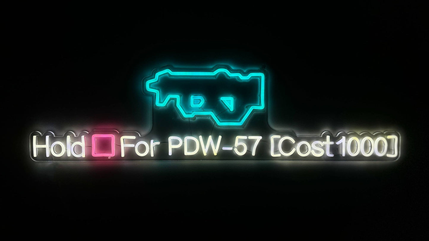 PDW-57 Wall Buy LED Sign ( Black Ops 2 Zombies)